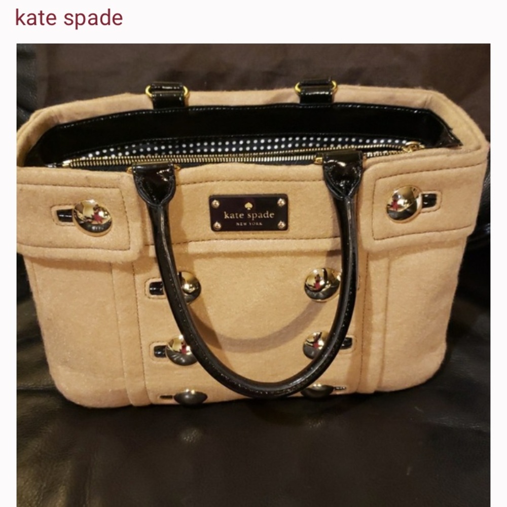 Kate Spade camel wool felt purse